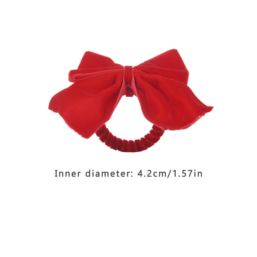 Roter Schleifen Serviettenring aus Samt von KONNWEI für Hochzeit, Geburtstag und Weihnachten - Bild 3