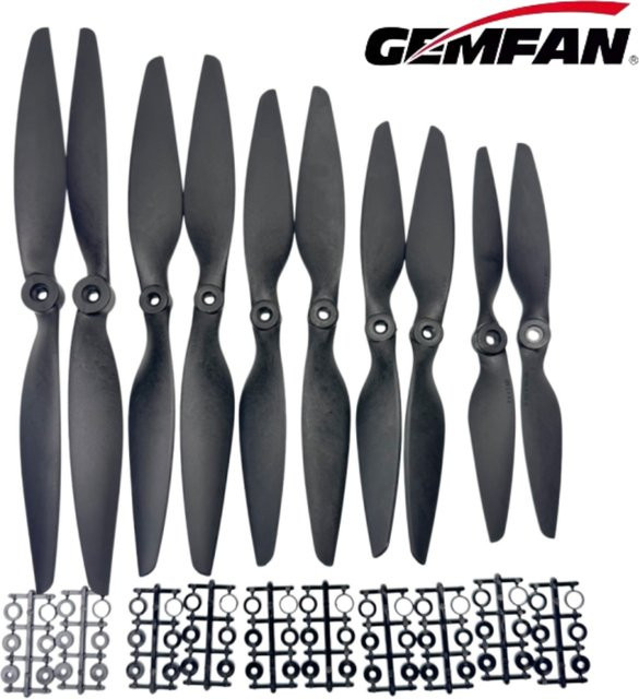 Gemfan Propeller, 1 Paar, Kohlefaser-Nylon, Schwarz - Bild 1