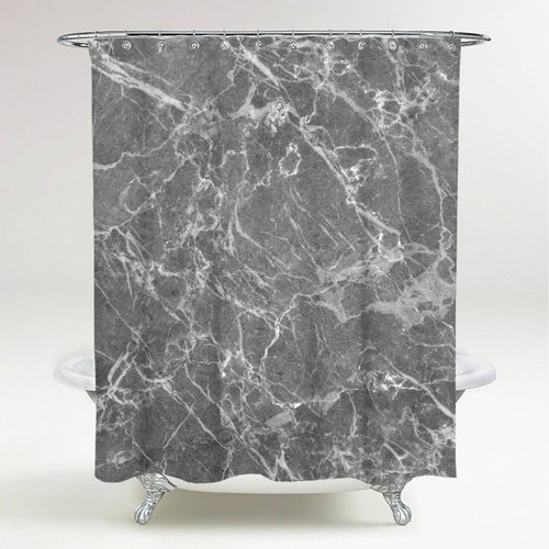Sanilo Duschvorhang Marmor Grau aus Polyester mit beschwertem Saum, B: 180 cm, H: 200 cm - Bild 1