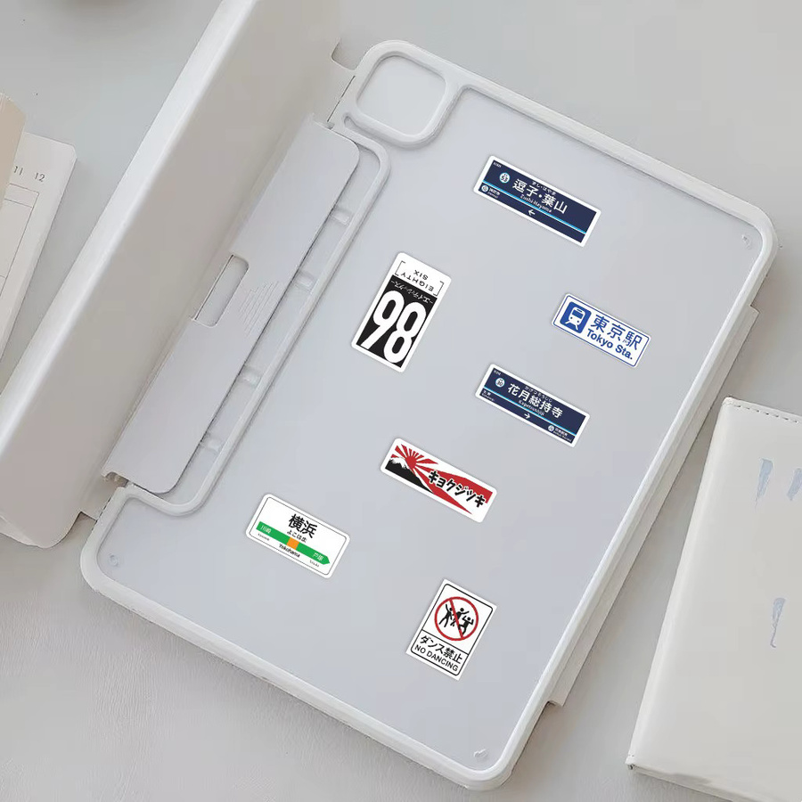 60 Stück japanische Stoppschild-Logo-Aufkleber in Multicolour, wasserfeste DIY-Aufkleber für Scrapbooking, Telefon, Gepäck und Skateboard - Bild 2