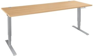Schäfer Shop Genius Schreibtisch AERO FLEX, elektrisch höhenverstellbar, Rechteck, T-Fuß, Buche/weiß, B: 200 cm, T: 80 cm, H: 62-128 cm - Bild 1