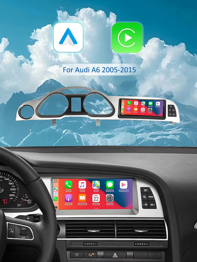 BONROAD Linux Multimedia-Autoradio mit 8,9 Zoll Touchscreen für Audi A6 C6 4F 2005-2015 MMI2G MMI3G in Schwarz mit Wireless CarPlay, Android Auto und Airplay - Bild 5