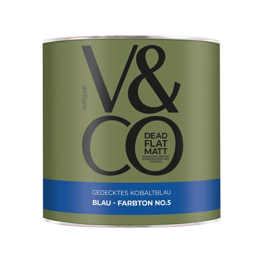 V&CO Premium-Innenfarbe Dead Flat Matt in Gedecktem Kobaltblau, 2,5 l - Bild 2