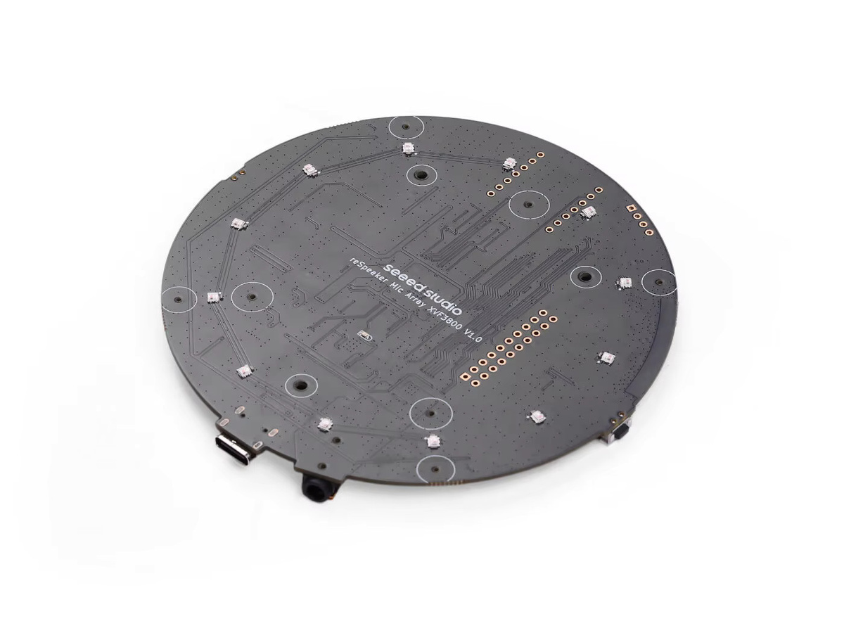Seeed Studio ReSpeaker Mikrofon-Array mit 4 Mikrofonen, XIAO ESP32-S3, XMOS XVF3800, 360 Grad Fernfeld-Sprachaufnahme, I2S und USB-C, Schwarz - Bild 2