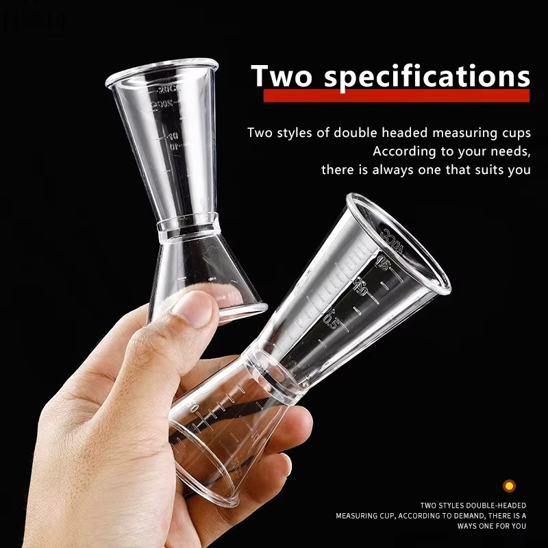 KuZHEN Cocktail-Messbecher Jigger mit Graduierung und doppelseitiger Millimeter-Skala, transparent, 20 cc - Bild 2
