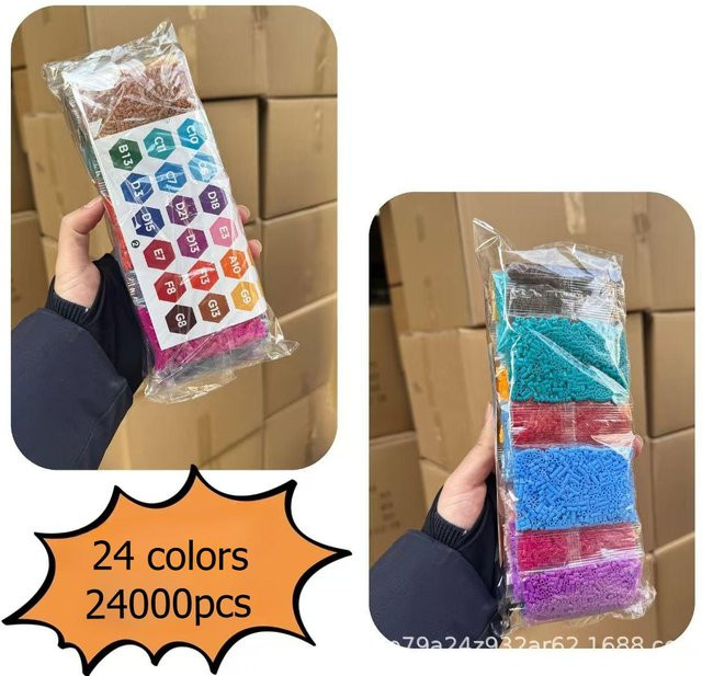 Binchi Fitness Mini-Bügelperlen Pixel-Puzzle, 24 Farben, Schwarz, ab 14 Jahren - Bild 1