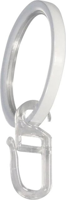 Mydeco Gardinenringe aus Metall in Weiß mit Gardinenhaken für Gardinenstangen mit Ø 2 cm und Ø 4 cm - Bild 1