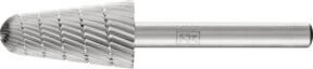 PFERD HSS Frässtift Rundkegelform mit Spanbrecher, Durchmesser: 16 mm, Länge: 30 mm, Schaft-Durchmesser: 6 mm, Farbe: Silber - Bild 1