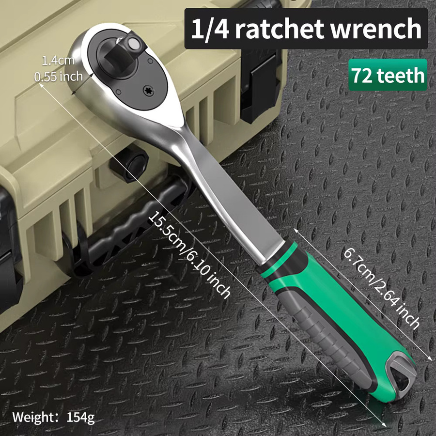 Baolian Ratschenschlüssel-Set mit 72 Zähnen, 1/4 3/8 1/2 Zoll, automatischer Schnellreparaturschlüssel für effiziente Reparaturarbeiten - Bild 4