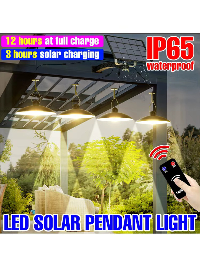 CanLing Solar-Pendelleuchte LED Außenlampe Schwarz wasserdicht für Garten und Park - Bild 6