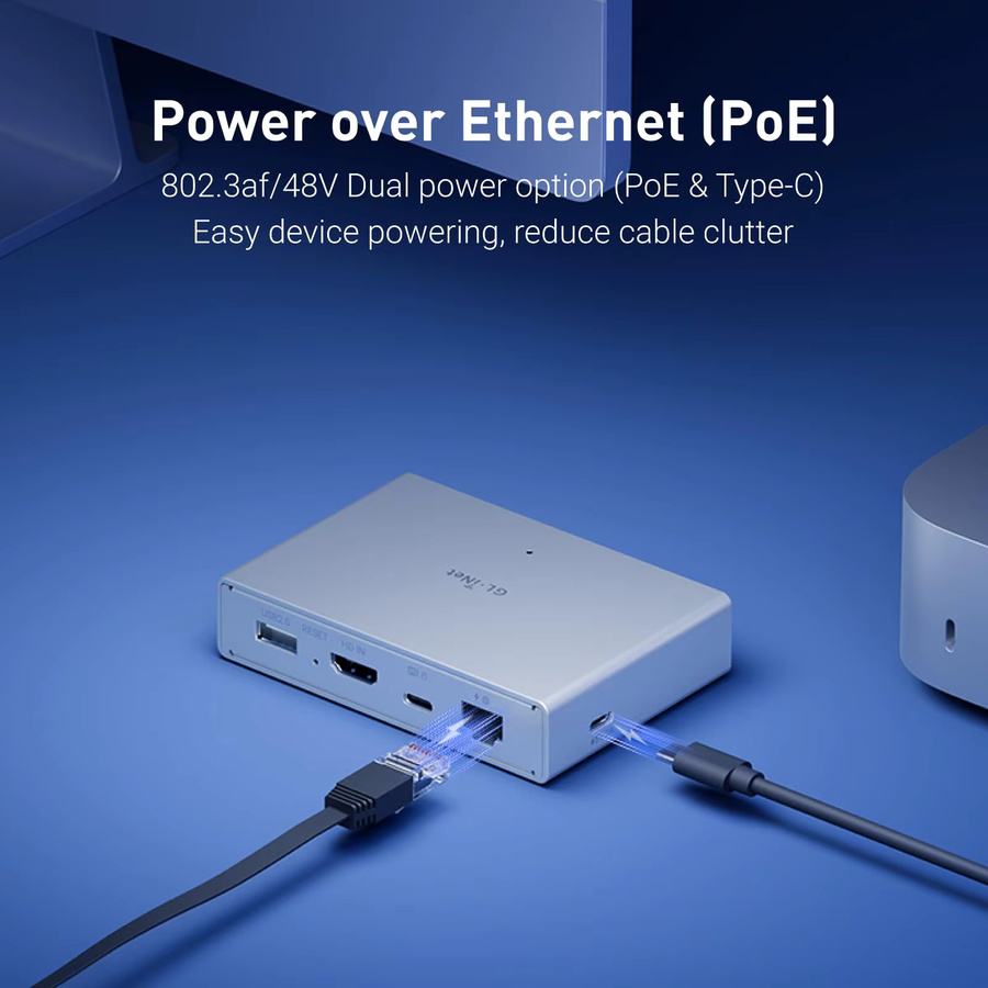 GL.iNet Comet PoE GL-RM1PE KVM-System für Fernzugriff mit 4K@30Hz, 32GB eMMC und Tailscale-Unterstützung über PoE oder USB-C - Bild 3