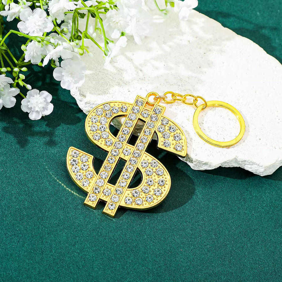 Bandai Anhänger US-Dollar-Geldzeichen, Messing, Gold, Zirkonia, Herren - Bild 2