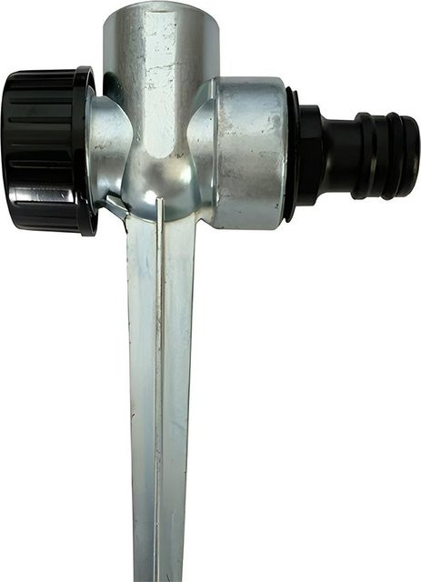 KaiSai Schlagsprinkler mit Erdspieß aus Zinklegierung, silber, 360 Grad drehbar für Garten und Rasen - Bild 1