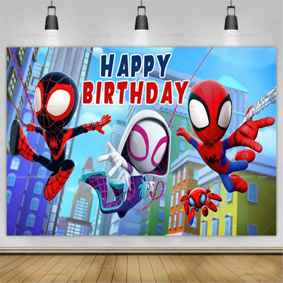 Beast Kingdom Spidey und seine erstaunlichen Freunde Party-Hintergrund Banner in Mehrfarbig, Rechteckig, Textil - Bild 2