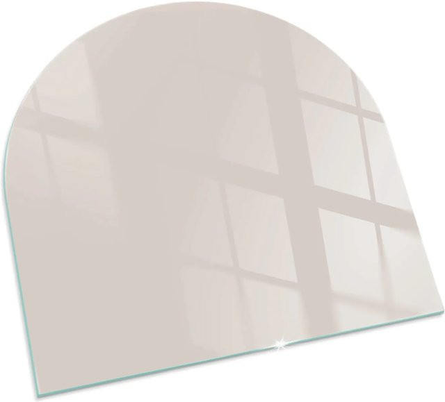 Tulup Kamin-Glasplatte in Beige als Halbkreis für Öfen B/T/H: 100 x 100 cm - Bild 1