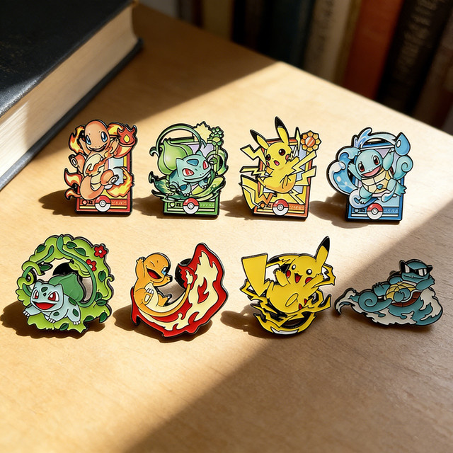 Potdemiel Pokemon Emaille-Pins, 8 Stück Set, Metall, Bunt, Unisex - Bild 1