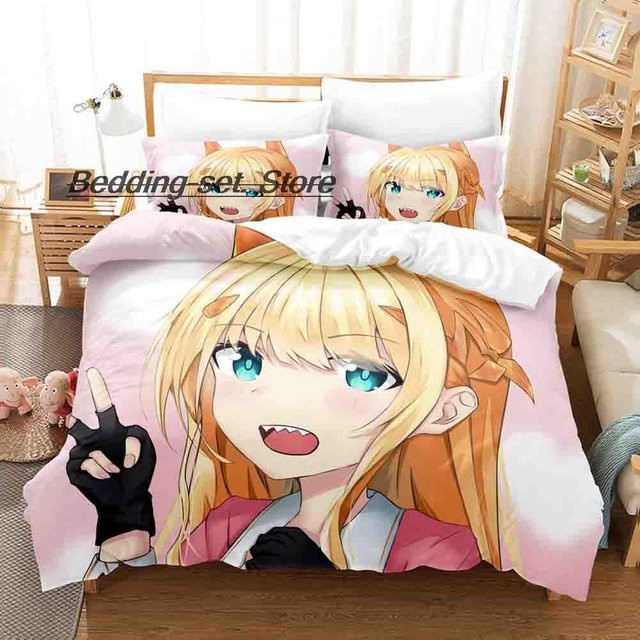 Fantasy Bishoujo Bettwäsche Set Anime Bettbezug mit Bettlaken für Teenager, B/B: 135 x 200 cm - Bild 1