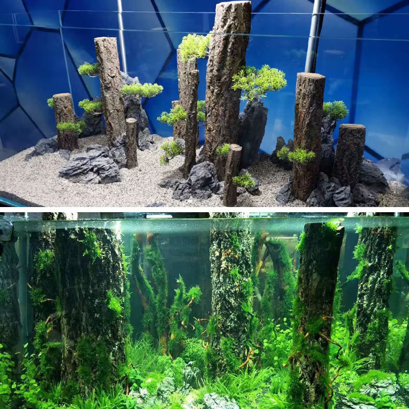 Aquarium Dekoration aus Kunstharz in Braun als Simulation von sinkendem Holz und Baumstamm für die Landschaftsbau Gestaltung in deinem Wasserglas oder Regenwald-Aquarium - Bild 6