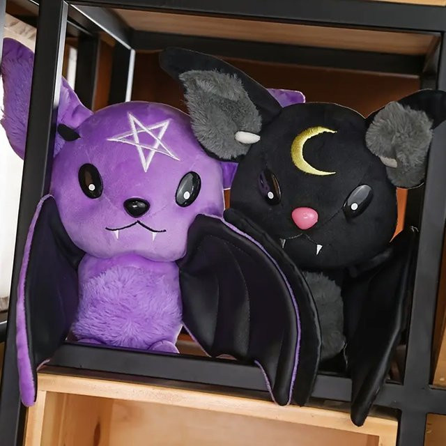 DOYOUDO Fledermaus Puppe, Plüsch, Halloween, Schwarz - Bild 1