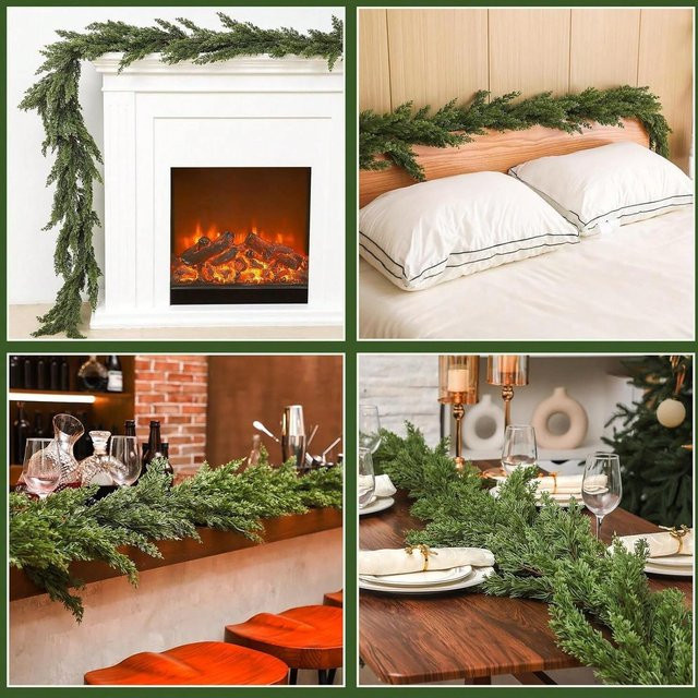 Künstliche Weinreben-Girlande in Grün und Hellgrün als Hängedekoration für Hochzeit, Weihnachten und Garten - Bild 1