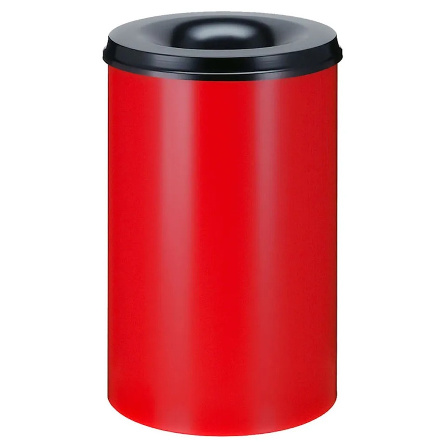 PROREGAL Selbstlöschender Papierkorb und Abfallsammler aus Metall, 110 Liter, Rot und Schwarz, H x Ø: 72 x 47 cm - Bild 2