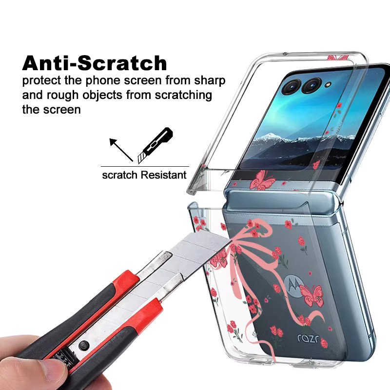 Transparente Handyhülle mit Rosen-Blumen-Design für Motorola Razr 50, Razr 40 Ultra und Razr 40 aus stoßfestem PC - Bild 2