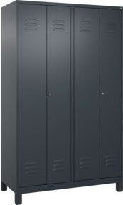 C+P PSA Doppel-Spind Classic PLUS mit 4 Abteilen, Anthrazitgrau, H x B x T: 195 x 120 x 50 cm - Bild 1