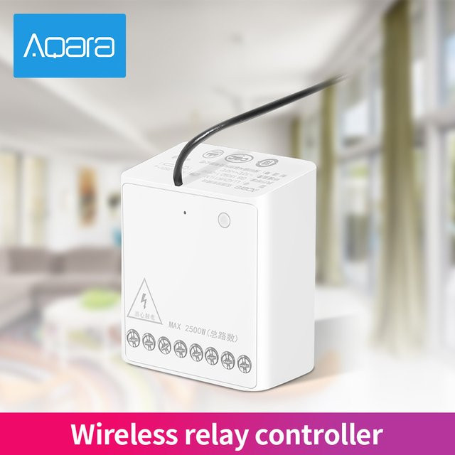 Aqara Relais Zwei-Wege-Steuermodul LLKZMK11LM mit 2 Kanälen, Zigbee Wireless Switch Controller in Weiß, kompatibel mit Apple HomeKit und Aqara Home App - Bild 1