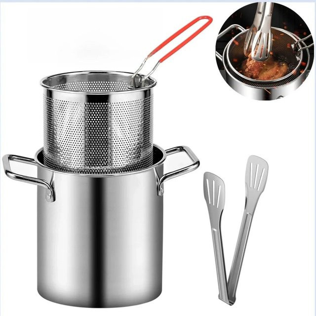 BAIJL Mini-Gas-Topf aus Edelstahl in Silber mit Filtersieb im japanischen Stil - Bild 1