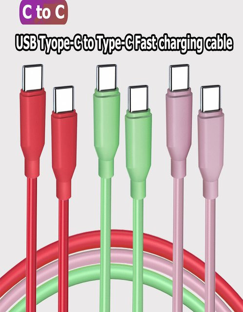 Koovesy USB-C-auf-Typ-C-Kabel in Rot mit 60 W PD Schnellladefunktion und Datenübertragung, Länge: 2,8 m - Bild 1