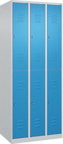 C+P Doppelstock-Spind Classic PLUS mit 3 Abteilen, Stahl, Zylinderschloss, H x B x T: 185 x 75 x 50 cm - Bild 1