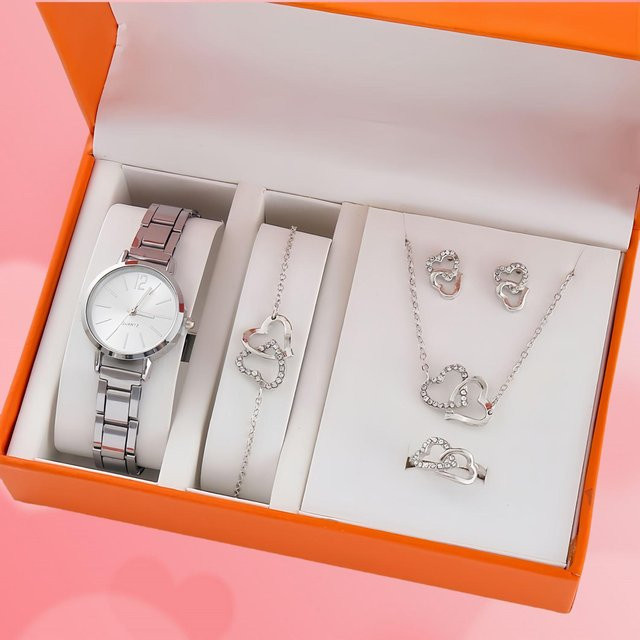 Wish Today Schmuck-Set, Armbanduhr Edelstahl, Quarz, Damen, grau - Bild 1