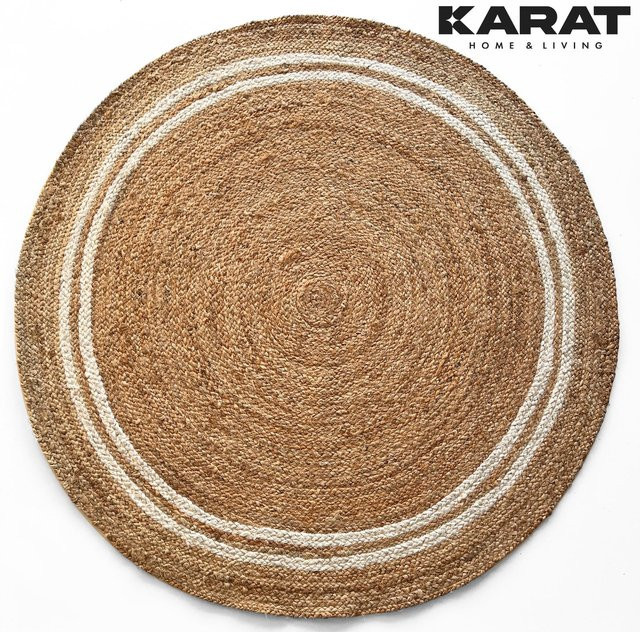 Karat homeliving Jute-Teppich Mumbai Rund Handgewebt Beige - Bild 1
