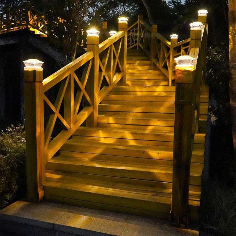 LIUXING Solar Pfostenleuchte Villa LED Säulenlampe in Schwarz für Garten und Terrasse, wasserdicht IP65, warmweißes Licht - Bild 7