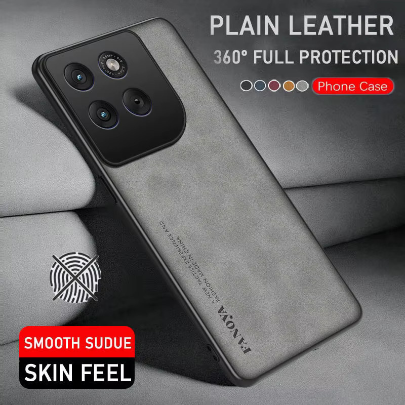 Stoßfeste Leder-Schutzhülle für Motorola Moto G67 Power in Rot - Bild 3