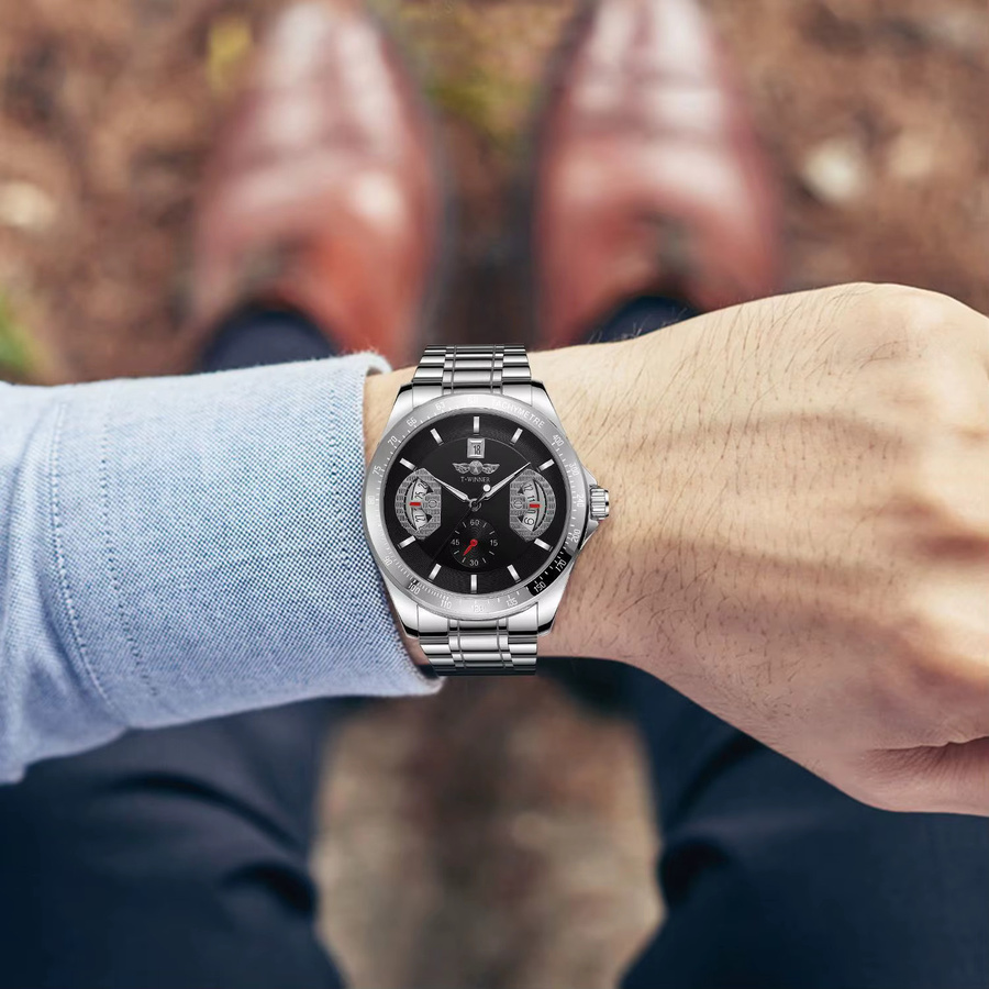FORSINING Armbanduhr Automatik, Edelstahl, Weiß, Herren - Bild 2