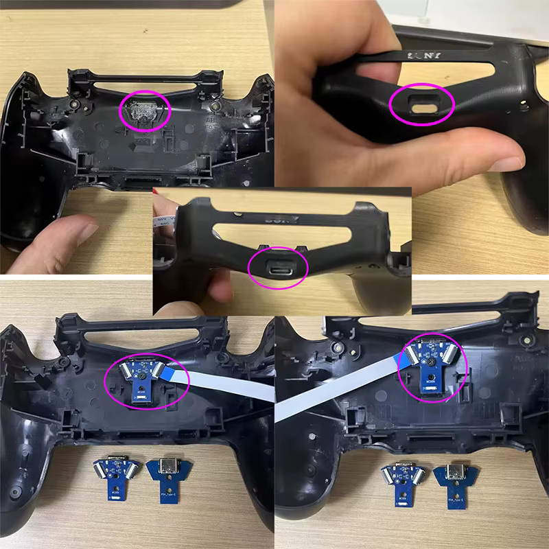 SD&HI USB-C Ladeplatine für DualShock 4 Controller DIY-Zubehör Set in Blau - Bild 2