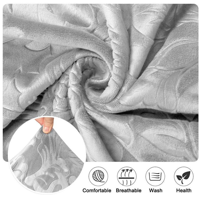 LEVIVEI Elastische Stuhlhussen aus Samt in Grau, Schmutzabweisende Jacquard-Stretch-Hussen für Esszimmer und Küche - Bild 3