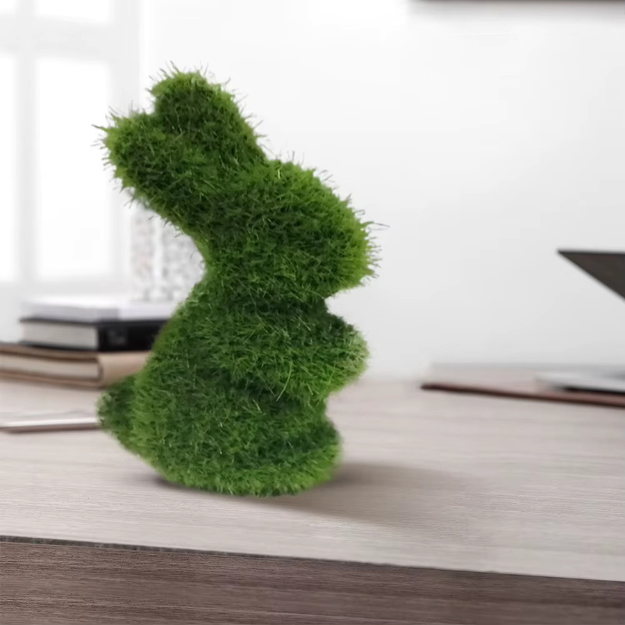Alloet Osterhase als Dekoration mit Moos-Simulation und Beflockung in Grün - Bild 5
