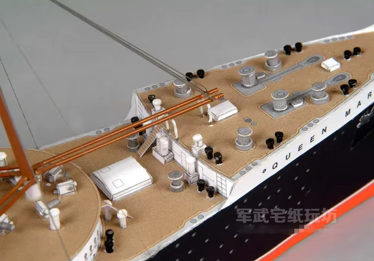 RMS Queen Mary Ocean Liner, Papiermodellbausatz, Maßstab 1:400 - Bild 2