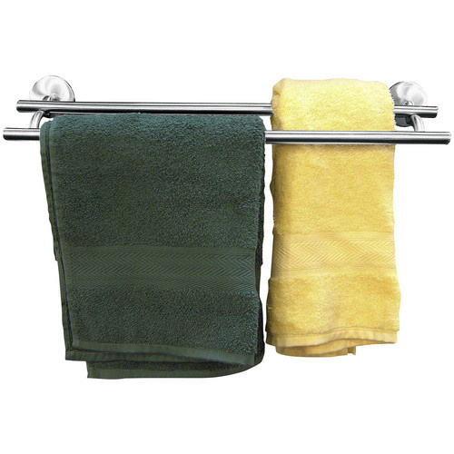 Fackelmann Doppel-Handtuchhalter Fusion in Chrom Matt, Silber, B/H/T: 52 x 7 x 16 cm - Bild 4