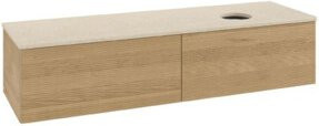 V&B Waschtischunterschrank Antao mit Frontstruktur in Honey Oak, Breite: 160 cm, Tiefe: 50 cm - Bild 1