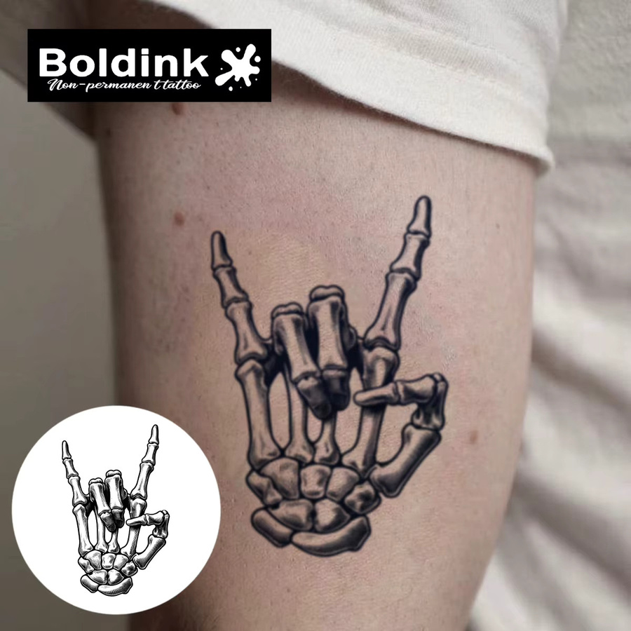 Rock On Bones Boldink Temporäres Tattoo, wasserfest, semi-permanent - Bild 2