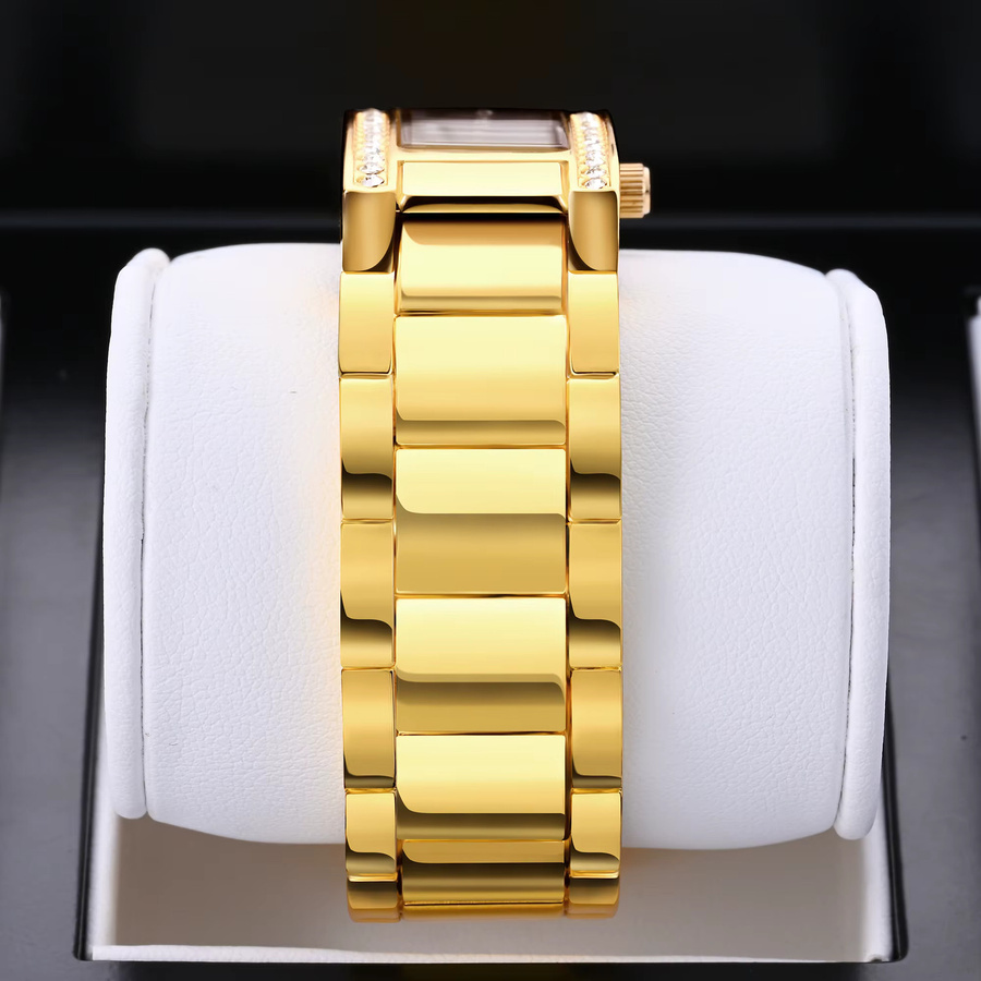 YaLaLuSi Armbanduhr Quarz, Kristall, Gold, Schwarz, Damen - Bild 3