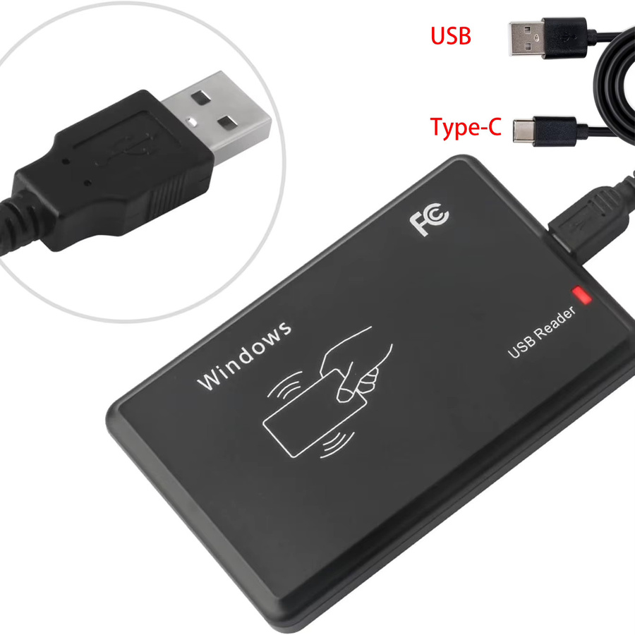 HACHANLUN RFID-Lesegerät in Schwarz mit USB-Anschluss, Dual-Frequenz 13,56 MHz und 125 kHz für IC-ID und kontaktlose Kartenunterstützung - Bild 3