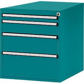 Manuflex Schubladen-Unterbau aus Stahl in Wasserblau für T 800 mm - Bild 1