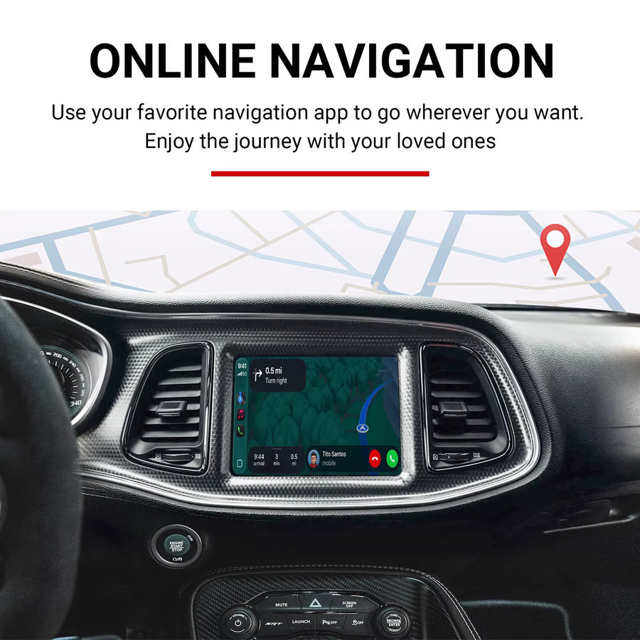 LEXXSON CarPlay Retrofit Kit Decoder-Box für Dodge Challenger, Journey, Charger und Durango mit 8,4 Zoll Bildschirm, Schwarz - Bild 5