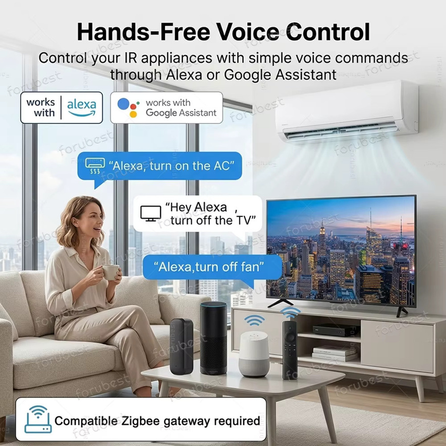 Tuya Zigbee Smart IR-Fernbedienung mit Temperatur- und Feuchtigkeitssensor für Tuya Smart Life und Zigbee2mqtt Gateway - Bild 3