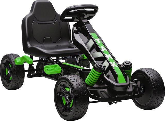 AIYAPLAY Gokart Tretauto mit Handbremse und automatischem Kupplungssystem in Grün für Kinder ab 3 Jahren - Bild 1