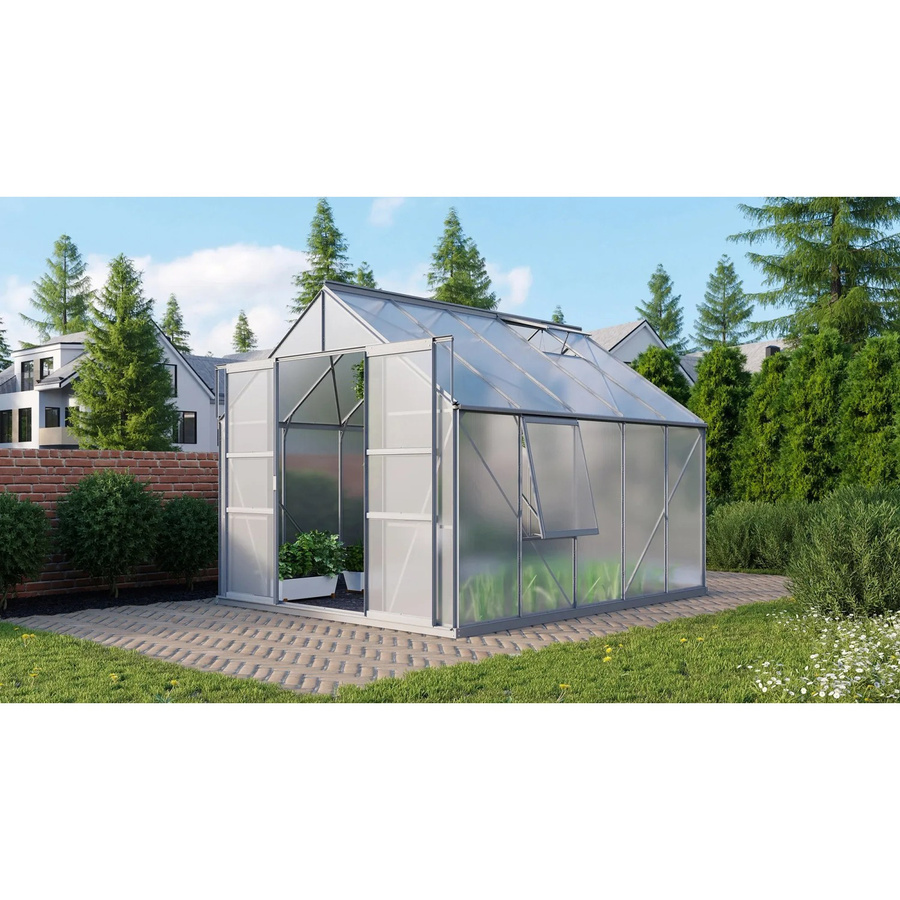 Vitavia Gewächshaus Meridian 2 8300 aus Aluminium in Silber mit Polycarbonat-Verglasung und 8,3 m² Fläche - Bild 4